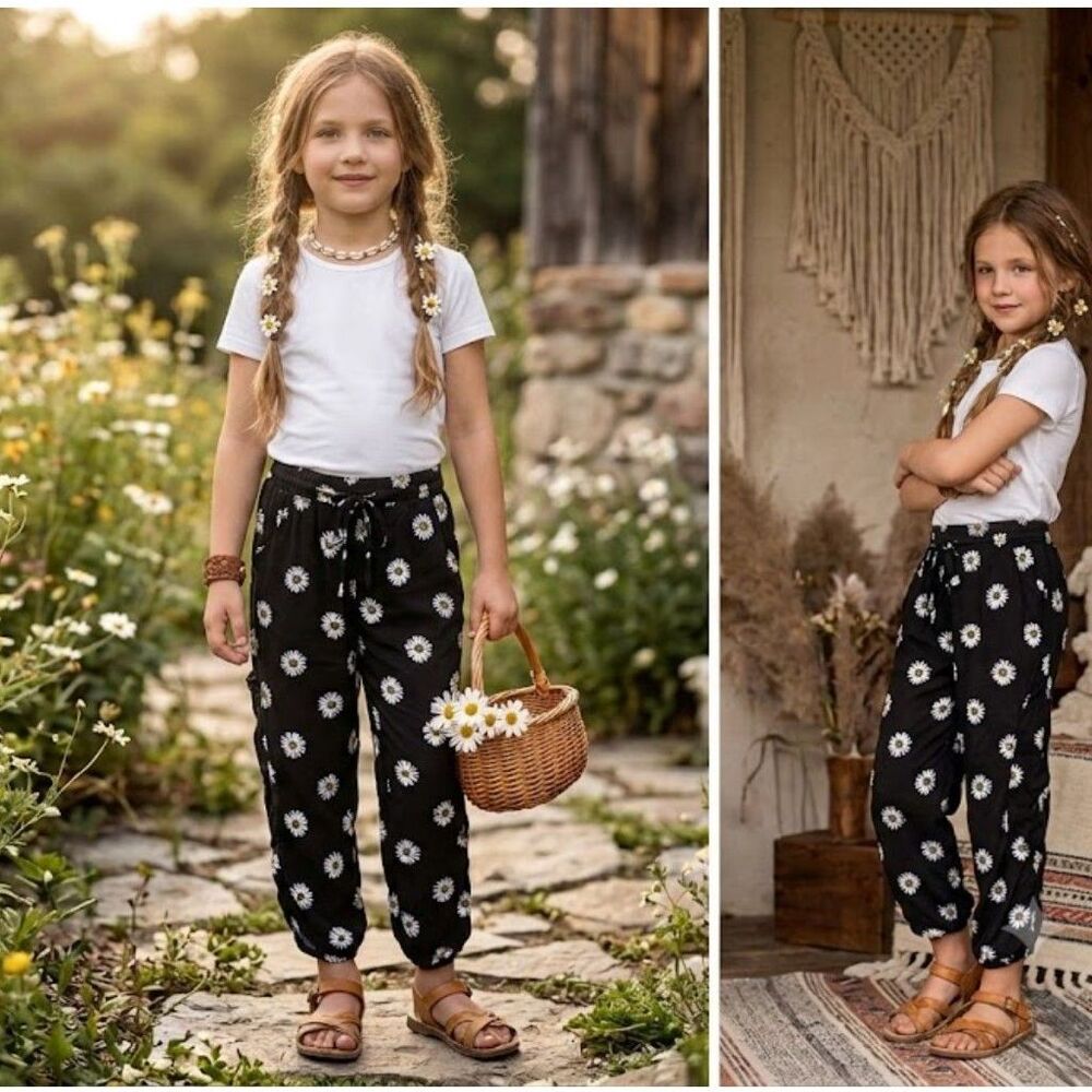 Girls Daisy Print Pants by Justice